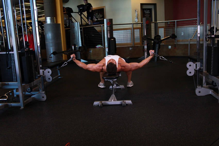 Cable Chest Fly (low-to-high or mid cable) — Start