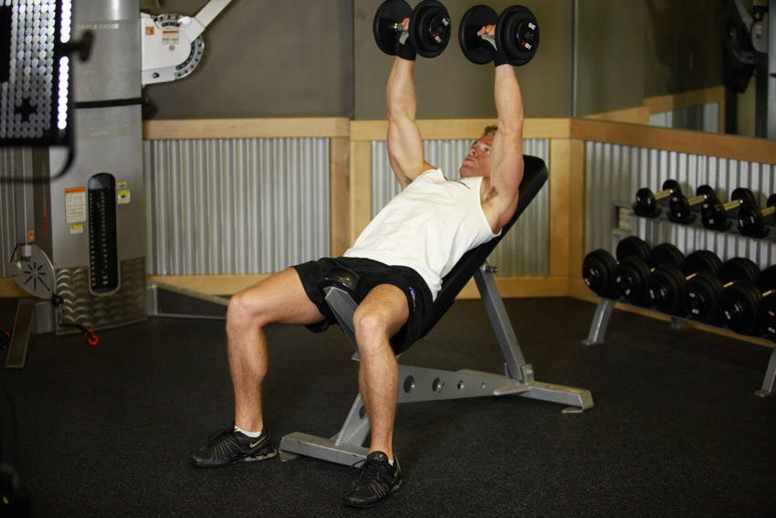 Dumbbell Incline Press — End
