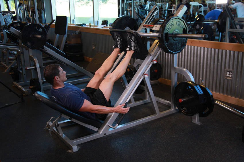 Leg Press (feet mid-to-high on platform) — Start